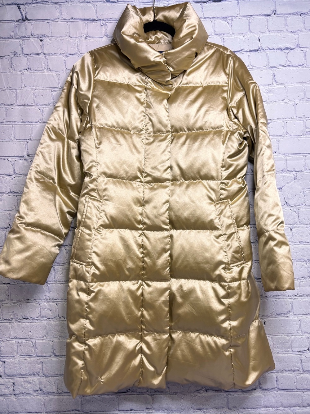 Lands End Gold Goose Down Gorpcore Outdoors Athleisure Cabincore Puffer Coat M